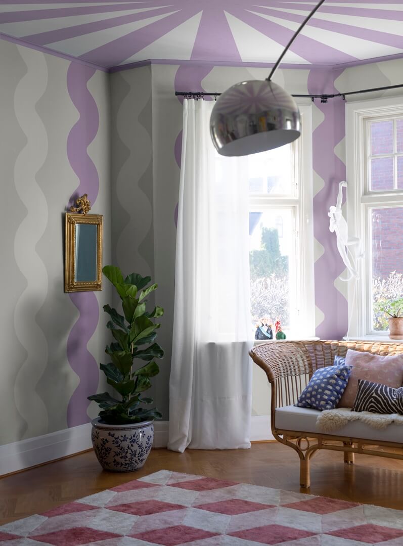 Fototapeta promienie Rebel Walls R19457 Rays Lilac Maximalism More is More