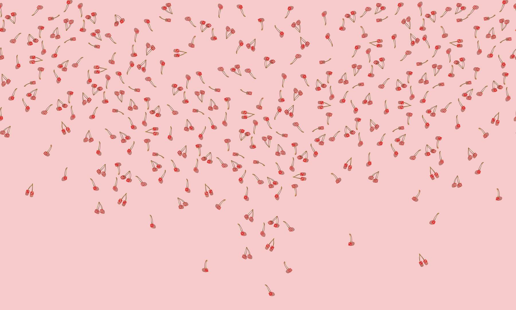 Fototapeta wiśnie jak kostki Rebel Walls R19463 Cherry Dise Pink Maximalism More is More