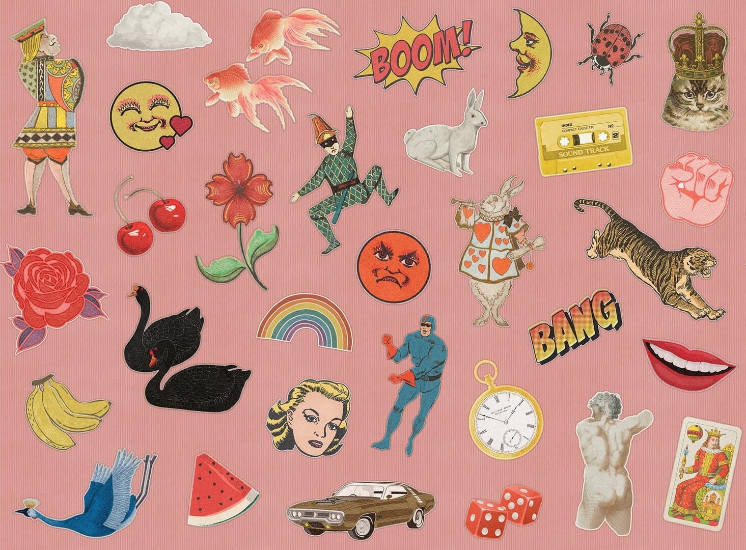 Fototapeta w stylu pop-art Rebel Walls R19466 Patches Pink Maximalism More is More