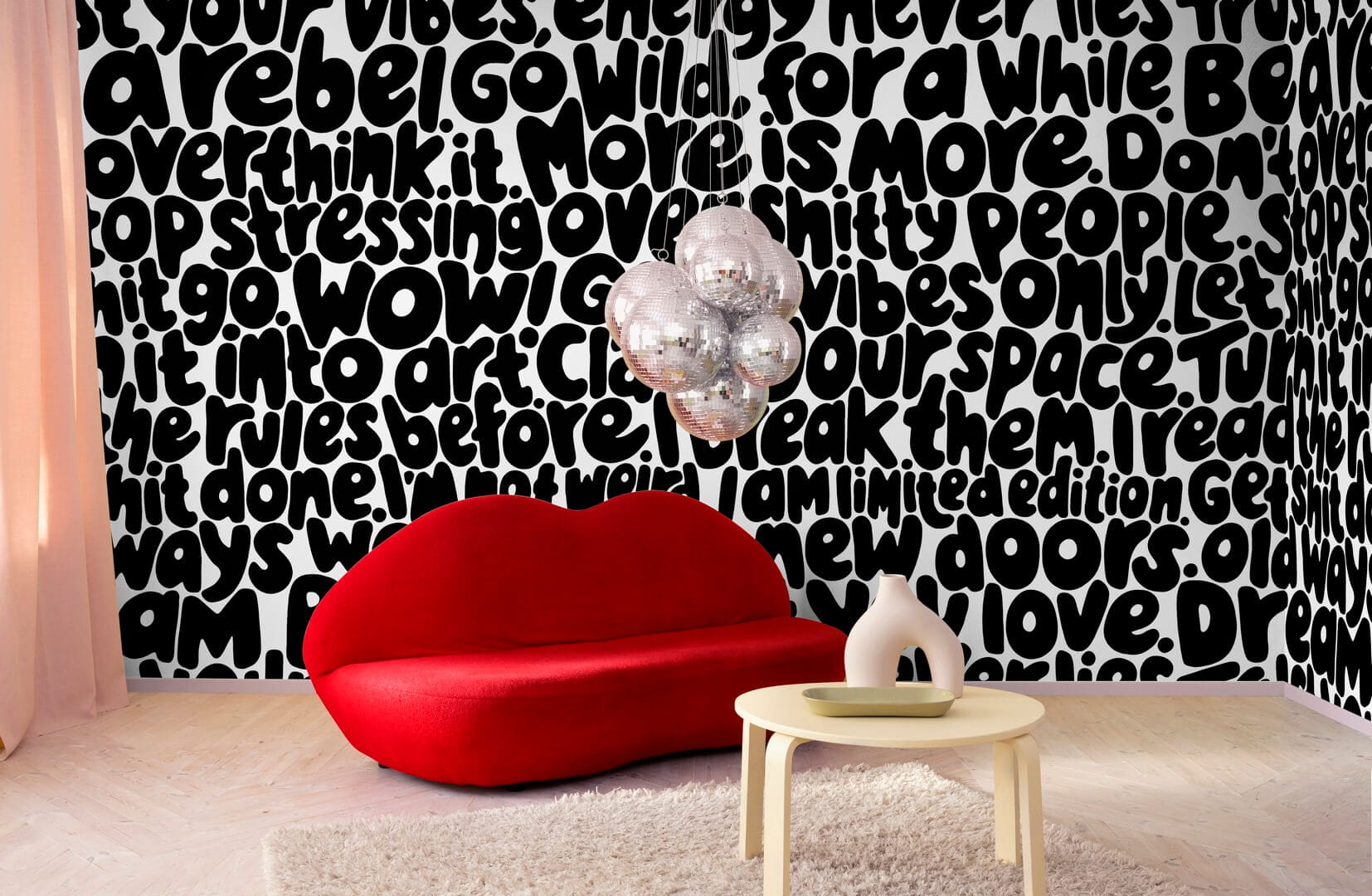 Fototapeta napisy Rebel Walls R19470 Blah blah blah Black Maximalism More is More