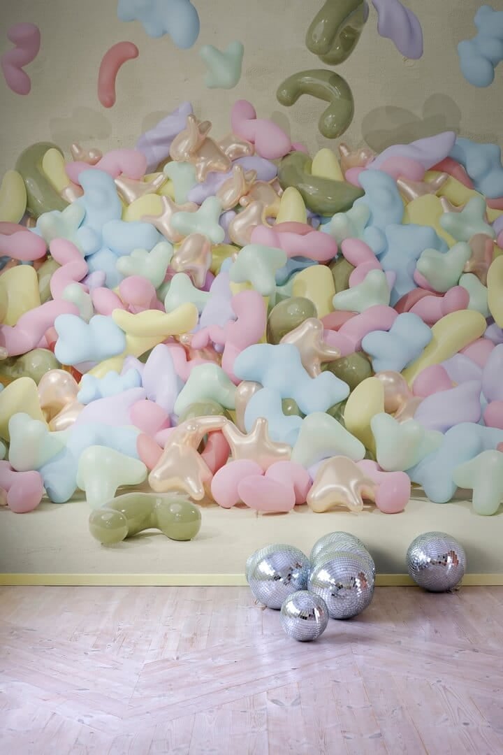 Fototapeta gumy balonowe Rebel Walls R19493 Bubblegum Pastel Maximalism More is More