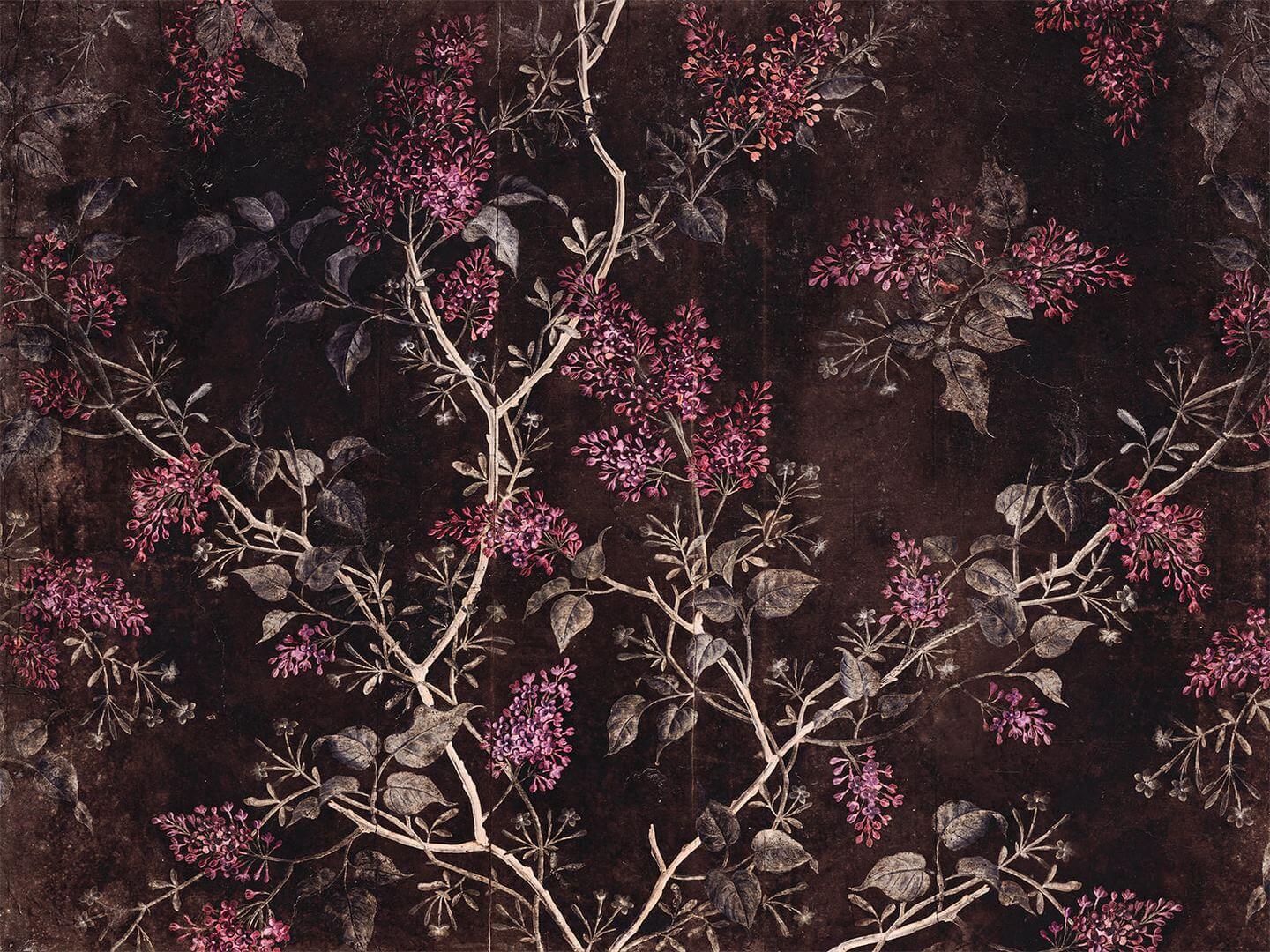 Fototapeta botaniczna - kwiaty bzu i ptaki Wallcraft LIlu 780312301