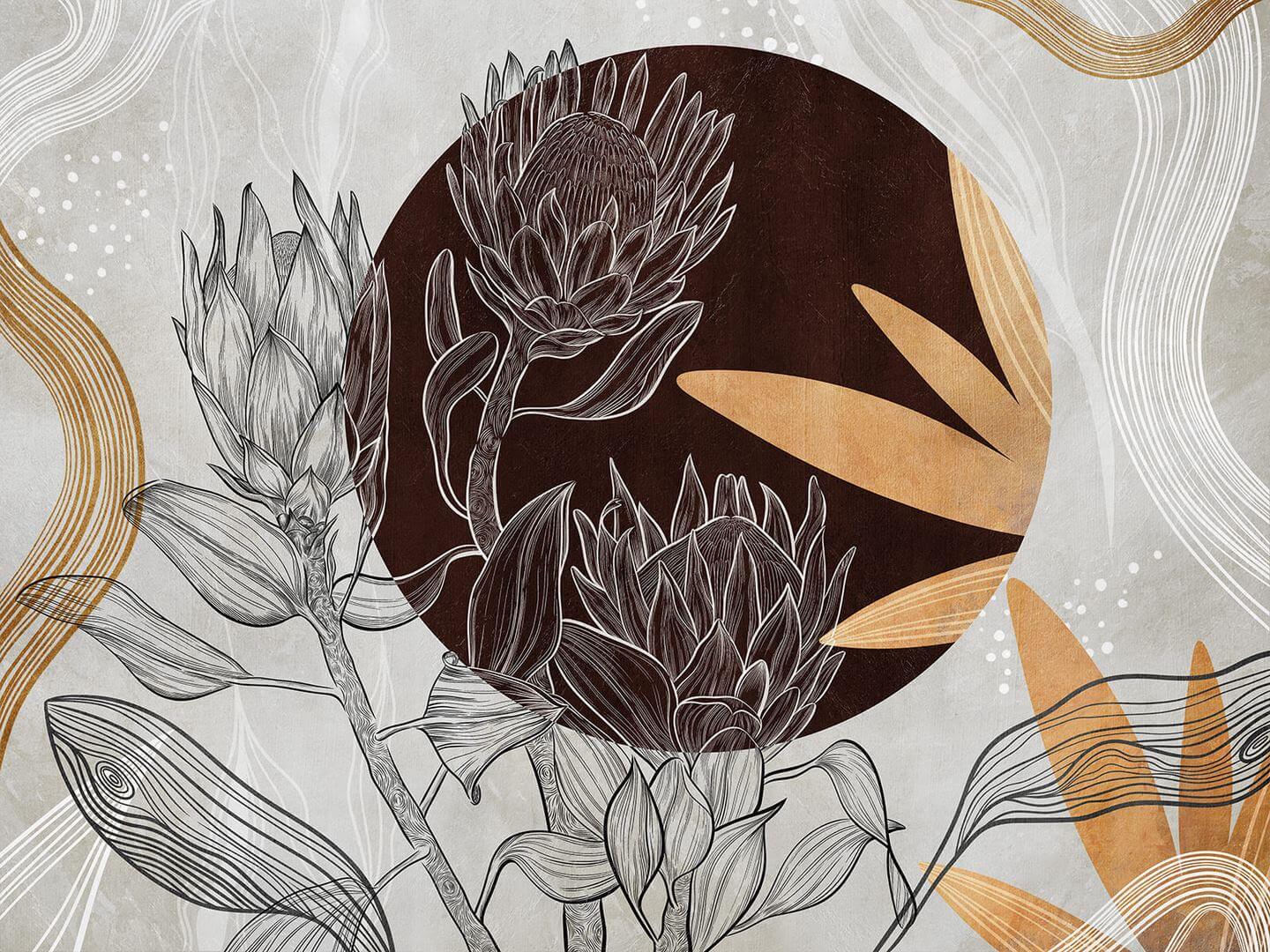 Fototapeta nowoczesne kwiaty i geometria Wallcraft Protea 810312301