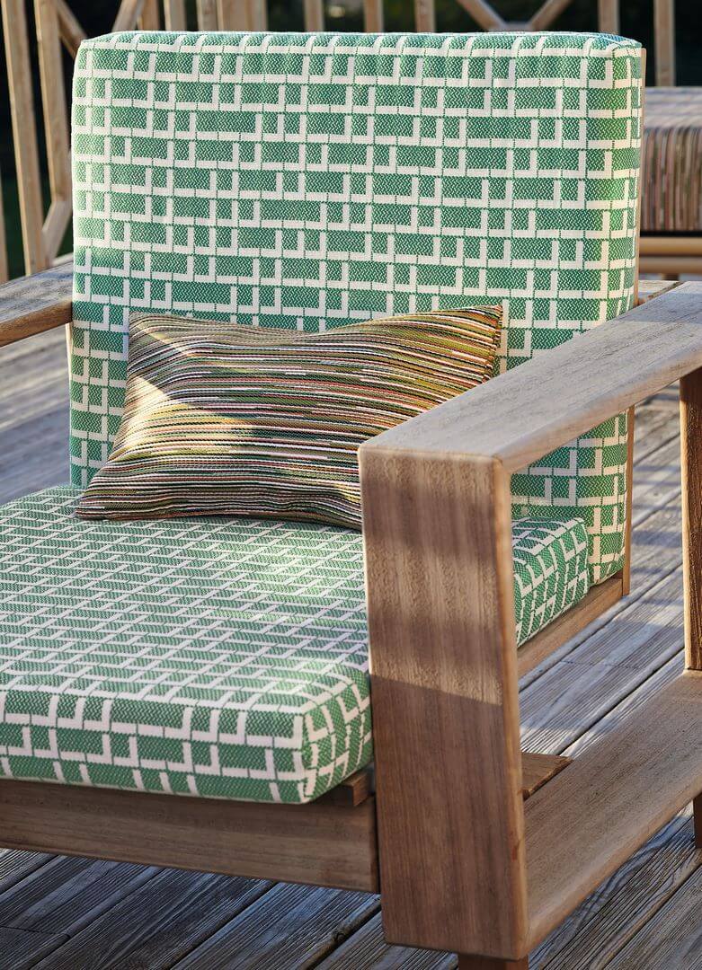 Tkanina outdoorowa geometryczna Casamance 45040660 Rufolo Amalfi