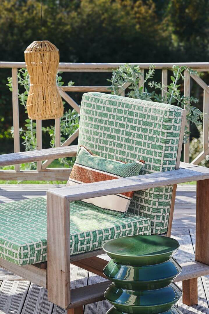 Tkanina outdoorowa geometryczna Casamance 45040660 Rufolo Amalfi