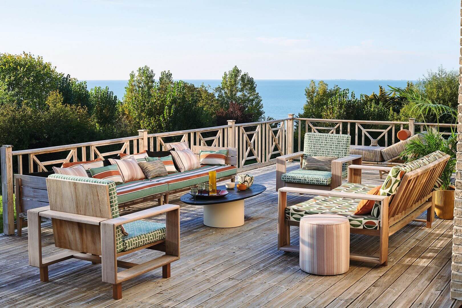 Tkanina outdoorowa geometryczna Casamance 45050216 Amalfi