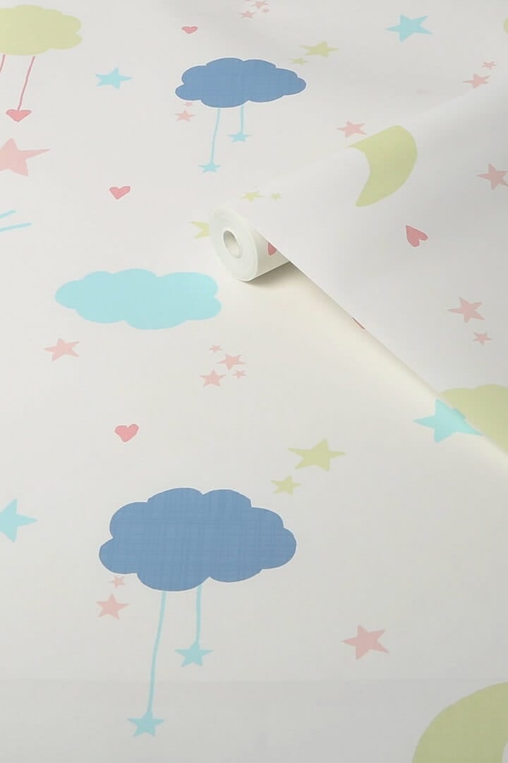 Tapeta chmurki, gwizdki i księżyc Next 118593 Moon & Stars