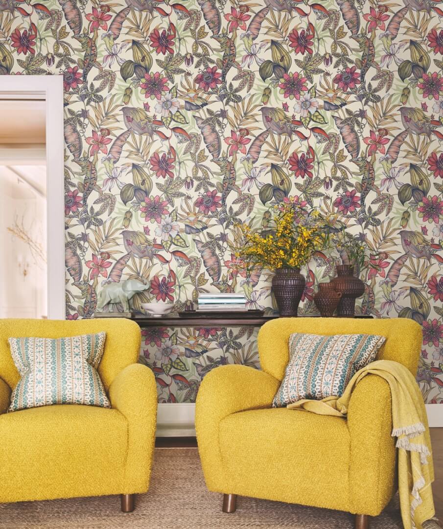 Tapeta tropikalna York Wallcoverings BL1704 Rainforest Blooms II