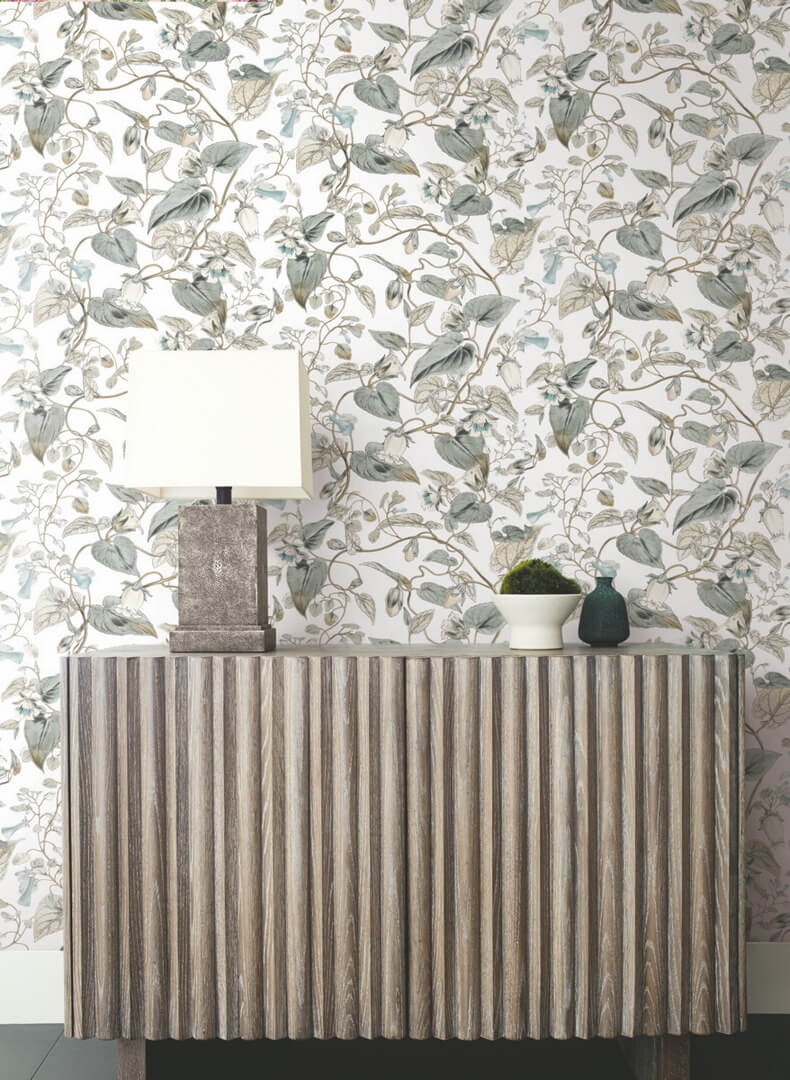 Tapeta kwiatowe pnącza York Wallcoverings BL1715 Moon Flower Blooms II