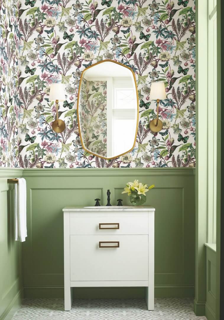Tapeta kwiaty i motyle York Wallcoverings BL1721 Butterfly House Blooms II