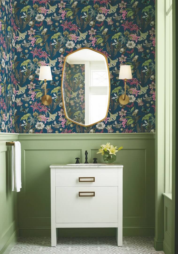 Tapeta kwiaty i motyle York Wallcoverings BL1723 Butterfly House Blooms II