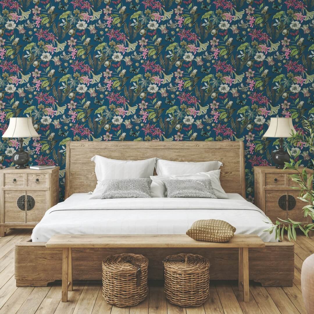 Tapeta kwiaty i motyle York Wallcoverings BL1723 Butterfly House Blooms II