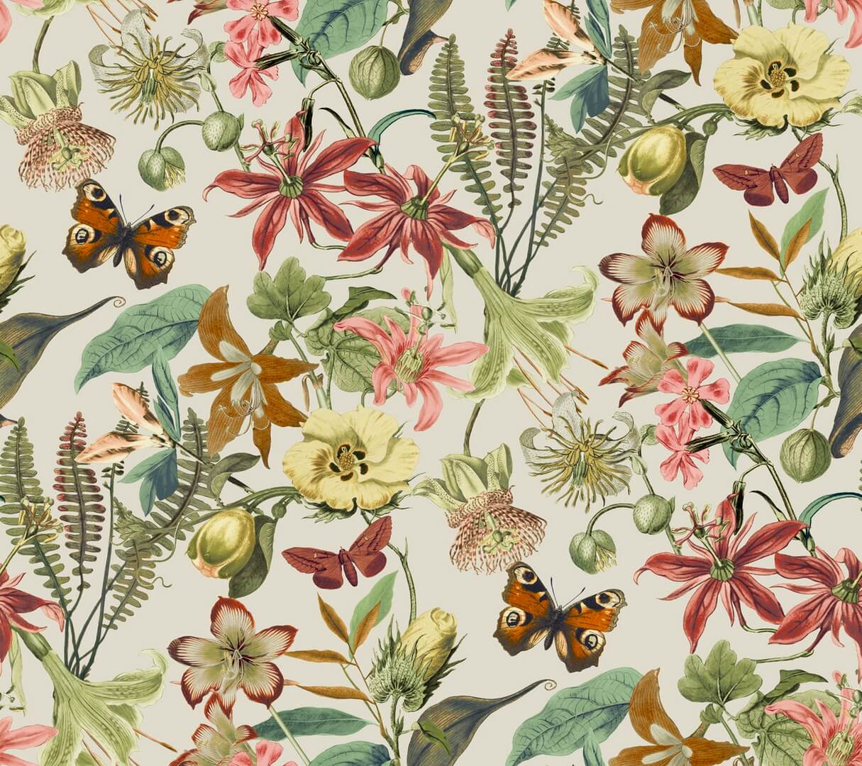 Tapeta kwiaty i motyle York Wallcoverings BL1724 Butterfly House Blooms II
