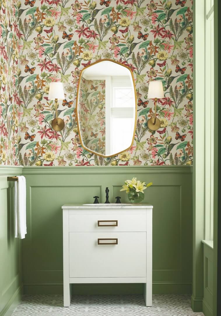 Tapeta kwiaty i motyle York Wallcoverings BL1724 Butterfly House Blooms II