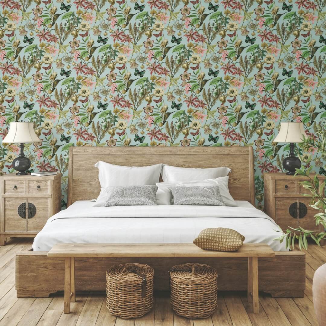 Tapeta kwiaty i motyle York Wallcoverings BL1725 Butterfly House Blooms II