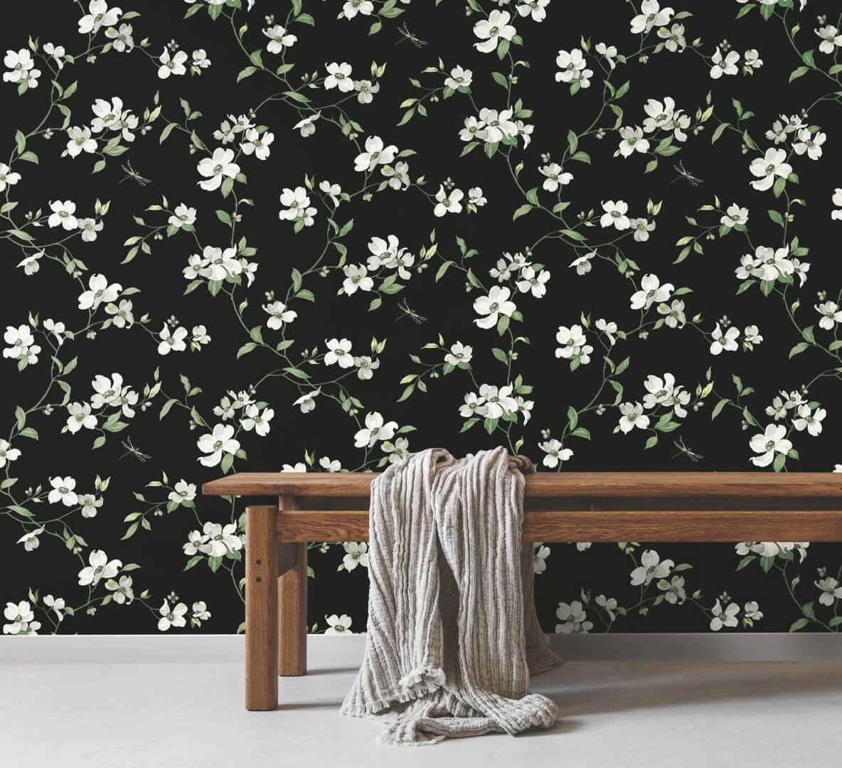 Tapeta delikatne pnącza kwiatów York Wallcoverings BL1764 Dogwood Blooms II
