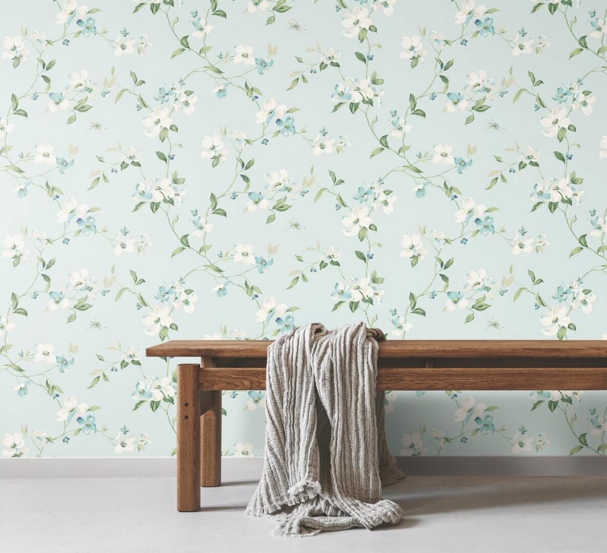 Tapeta delikatne pnącza kwiatów York Wallcoverings BL1765 Dogwood Blooms II