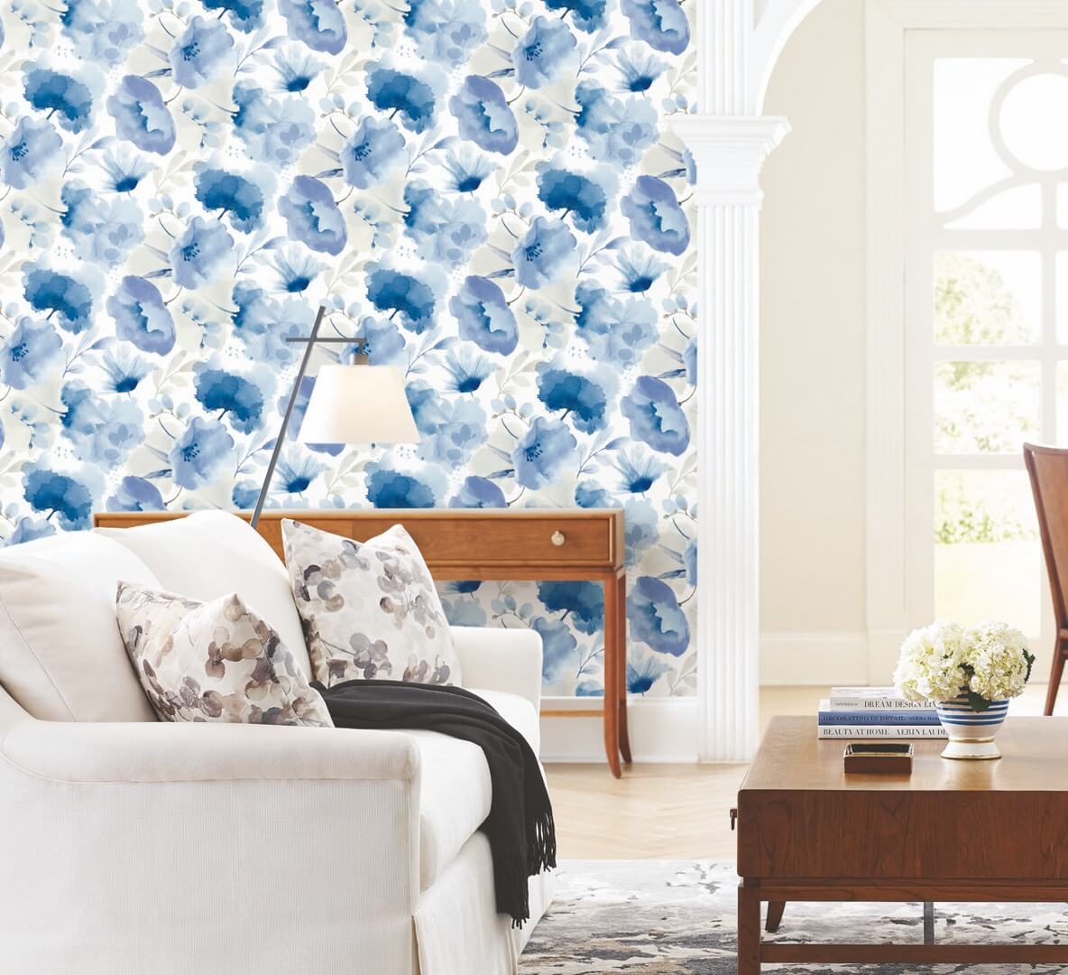 Tapeta akwarelowe kwiaty York Wallcoverings BL1773 Watercolor Bouquet Blooms II