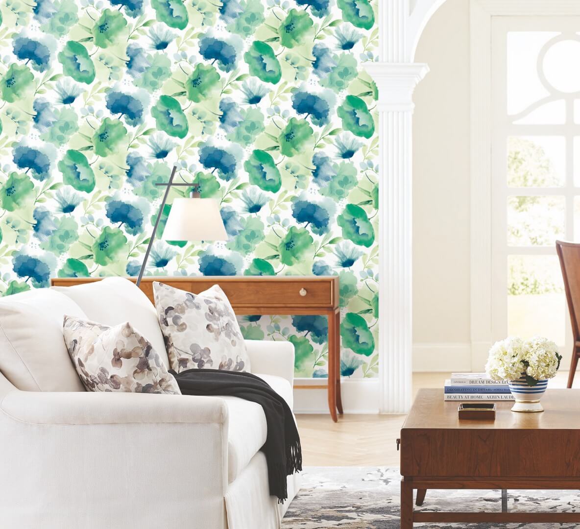 Tapeta akwarelowe kwiaty York Wallcoverings BL1774 Watercolor Bouquet Blooms II
