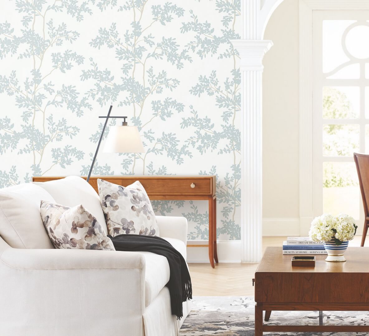 Tapeta drzewa York Wallcoverings BL1802 Lunaria Silhouette Blooms II