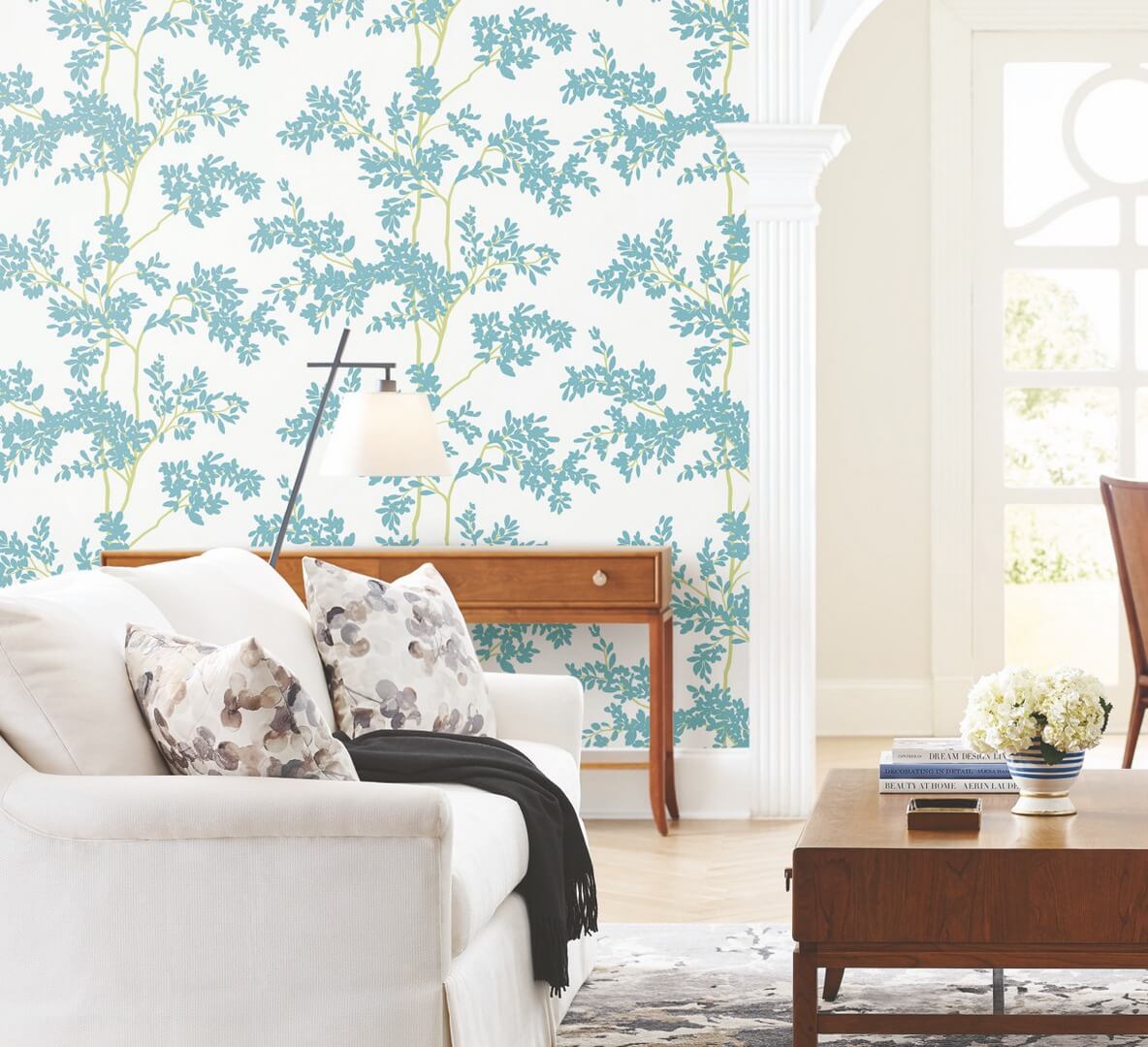 Tapeta drzewa York Wallcoverings BL1803 Lunaria Silhouette Blooms II