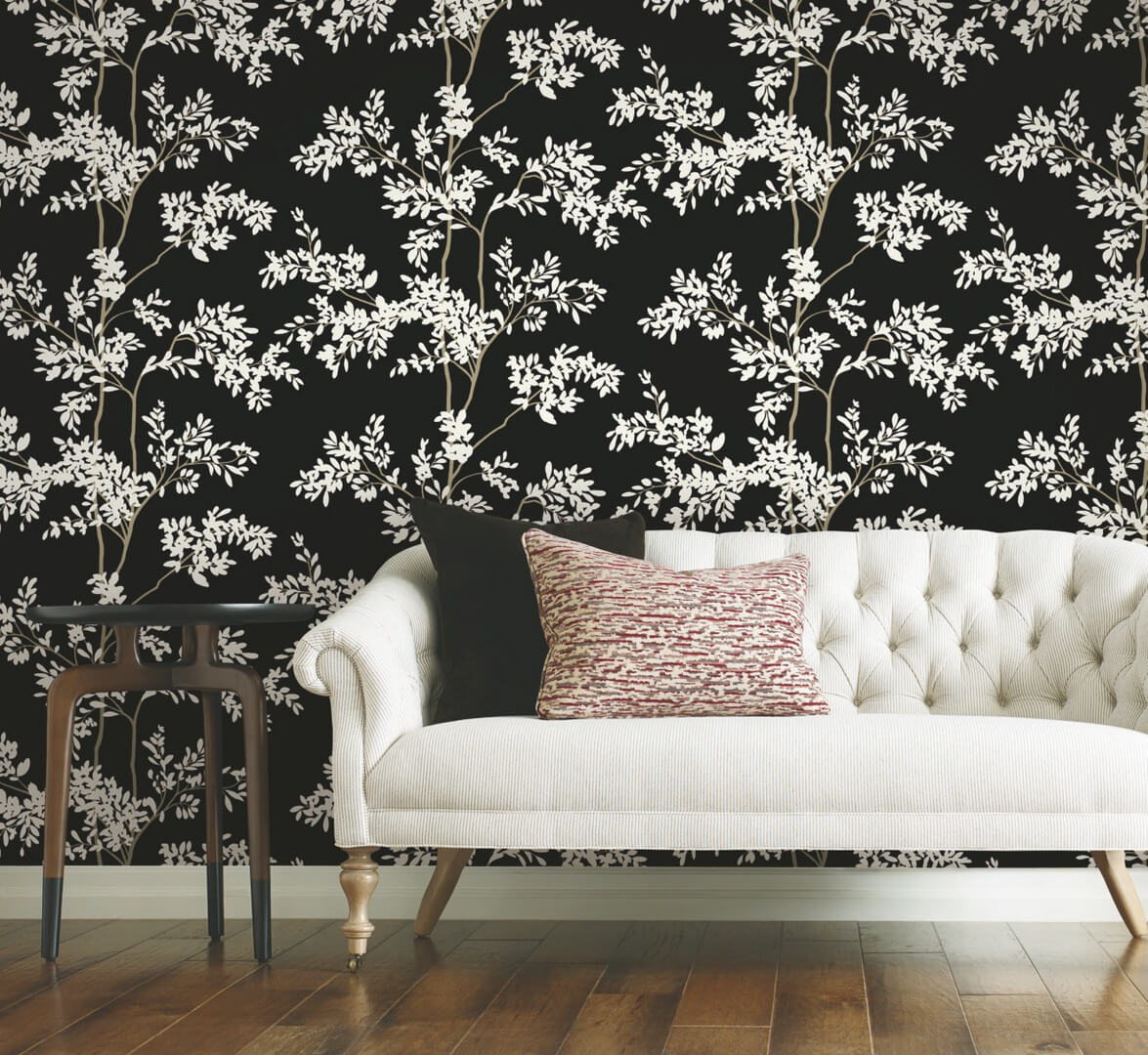 Tapeta drzewa York Wallcoverings BL1804 Lunaria Silhouette Blooms II