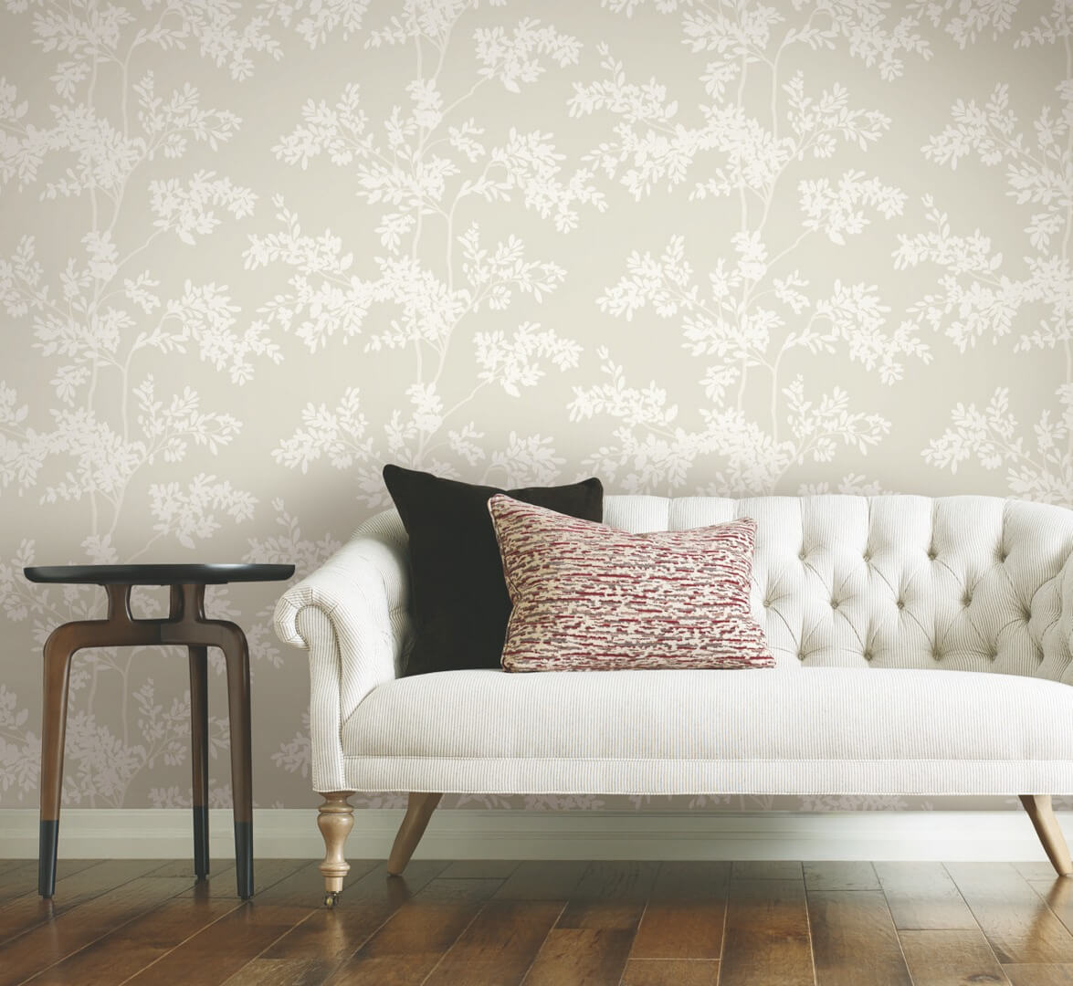 Tapeta drzewa York Wallcoverings BL1805 Lunaria Silhouette Blooms II