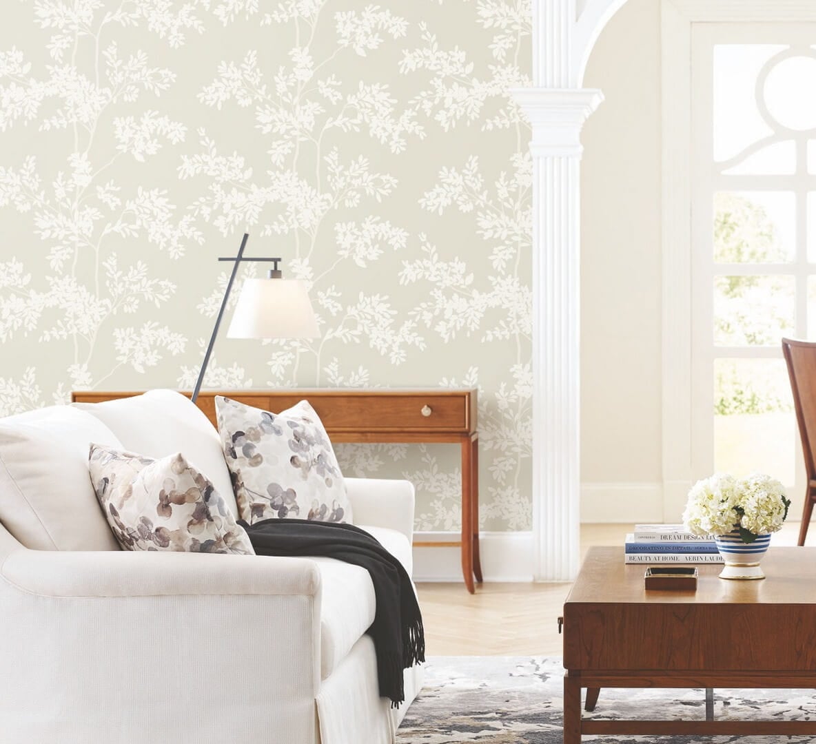 Tapeta drzewa York Wallcoverings BL1805 Lunaria Silhouette Blooms II