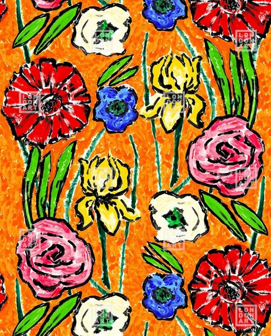 Fototapeta kwiaty retro London Art MRN03 1 LIBERDADE Marni