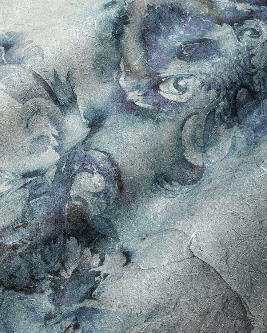 Fototapeta ornament i betonowa ściana Wonderwall Garbi 35050703