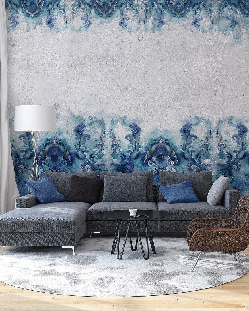 Fototapeta ornament i betonowa ściana Wonderwall Garbi 35050708