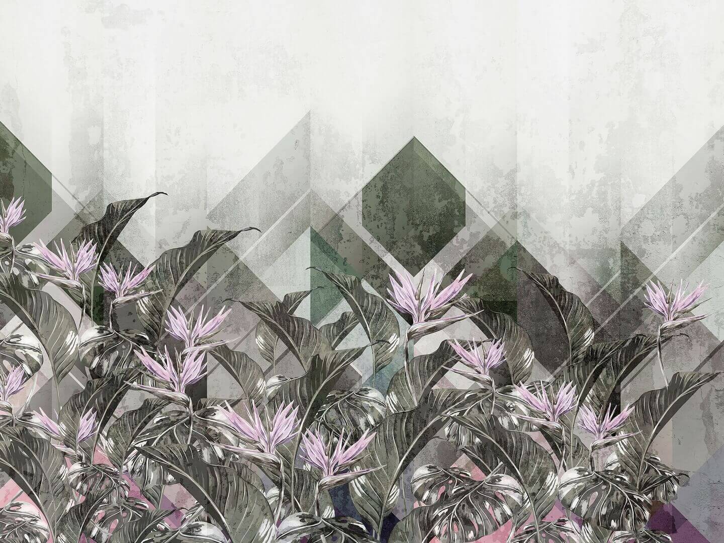 Fototapeta geometria i tropikalne kwiaty Wonderwall Hawaii 34072901