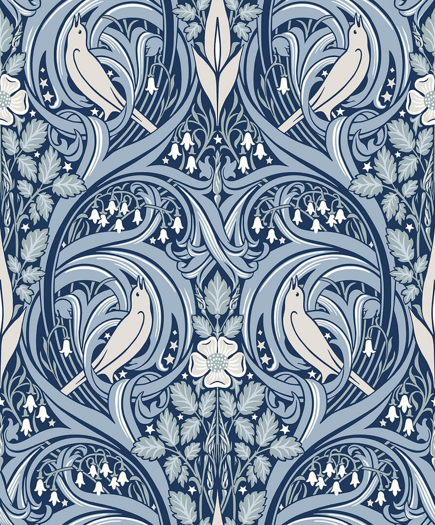 Tapeta roślinny ornament ptaki Seabrook ET12202 Legacy Prints