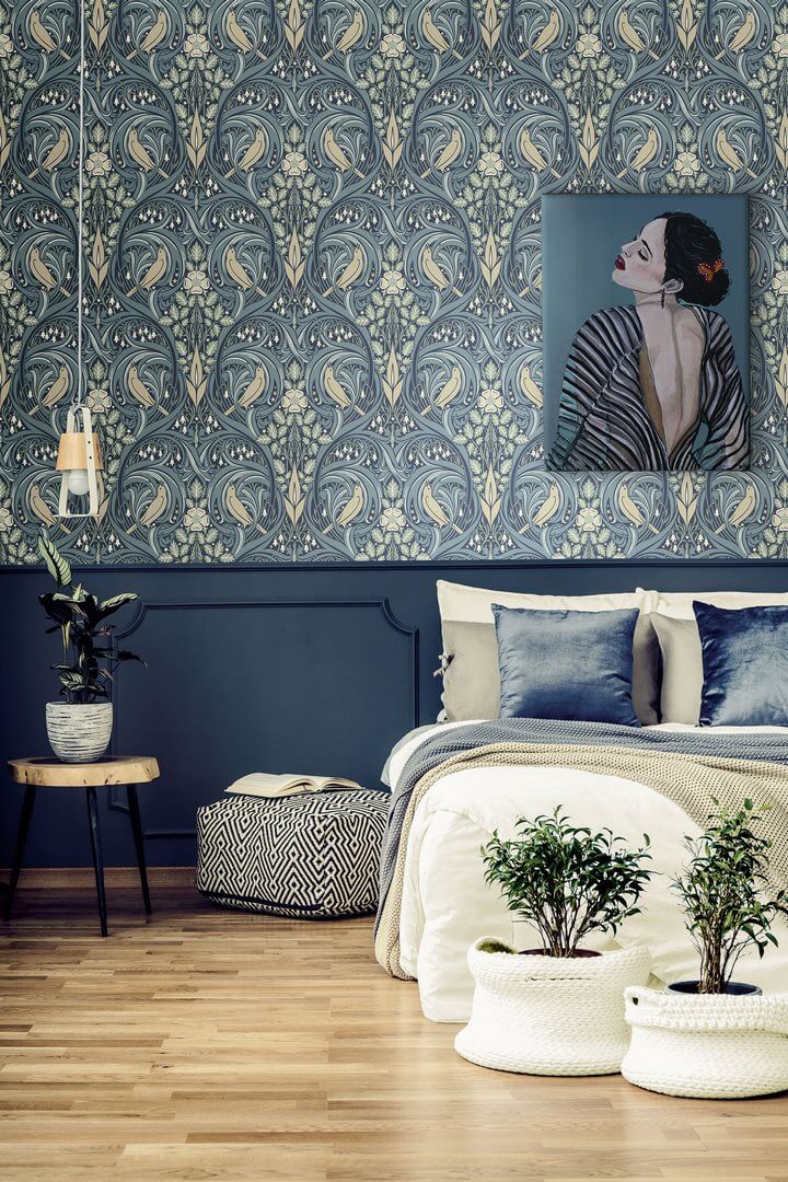 Tapeta roślinny ornament ptaki Seabrook ET12205 Legacy Prints