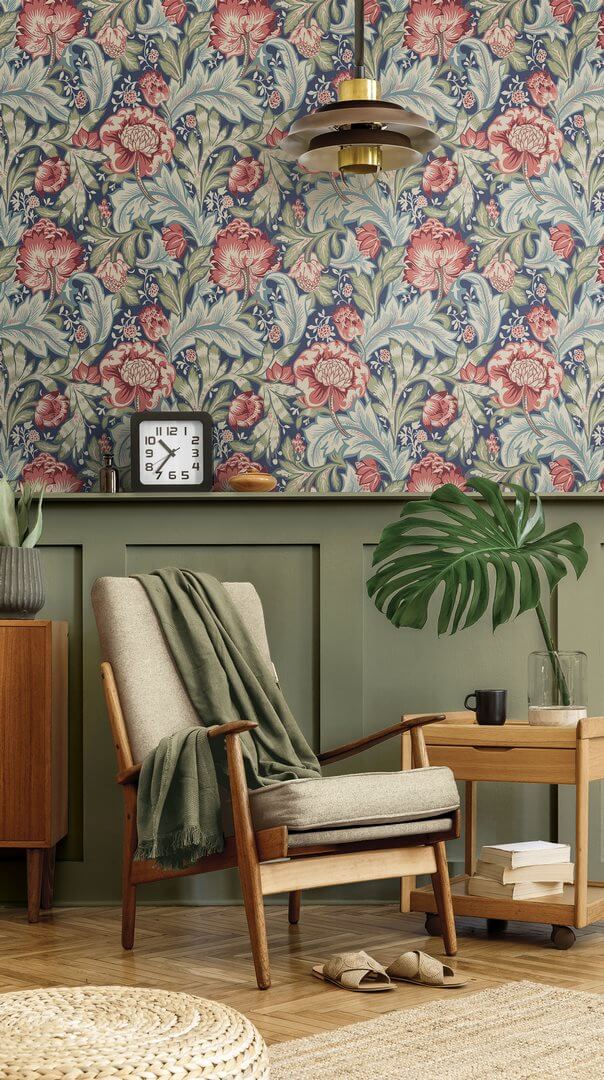Tapeta kwiaty i liście akantu Seabrook ET12302 Legacy Prints