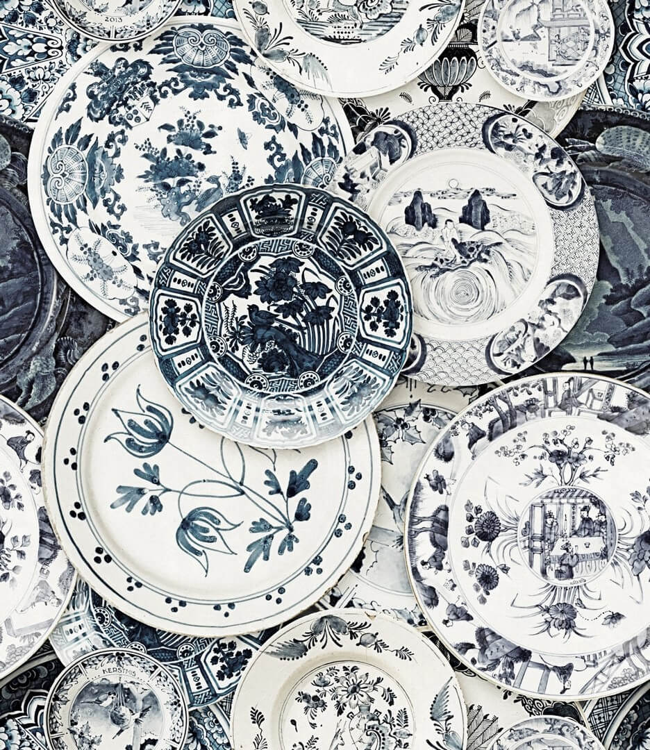 Mural talerze Mind the Gap DELFTWARE VINTAGE WP20188 Premium Designer Wallpaper Collection