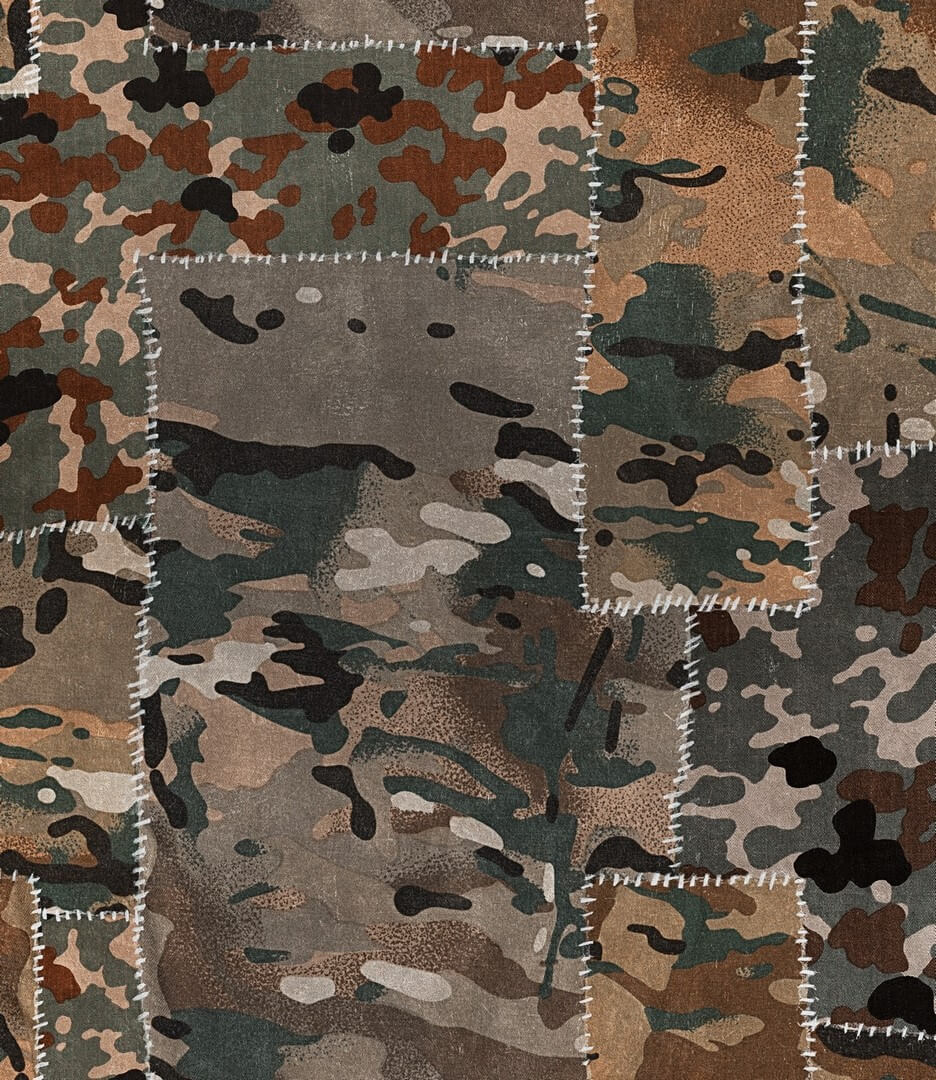 Mural patchwork moro Mind the Gap CAMO Brown WP20202 Premium Designer Wallpaper Collection