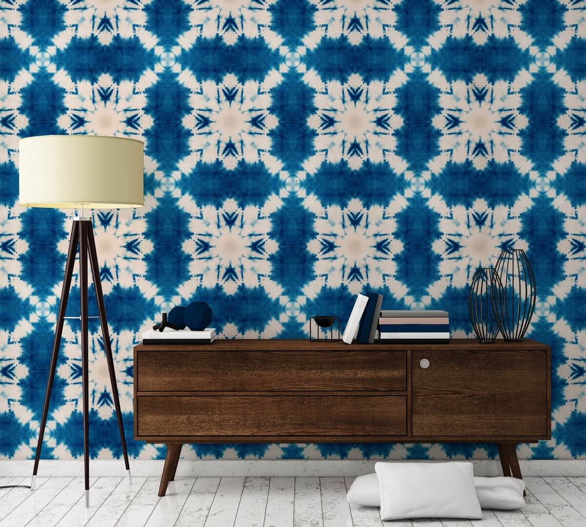 Mural jak tkanina barwiona krawatowo Mind the Gap SHIBORI BUTTERFLY WP20203 Premium Designer Wallpaper Collection