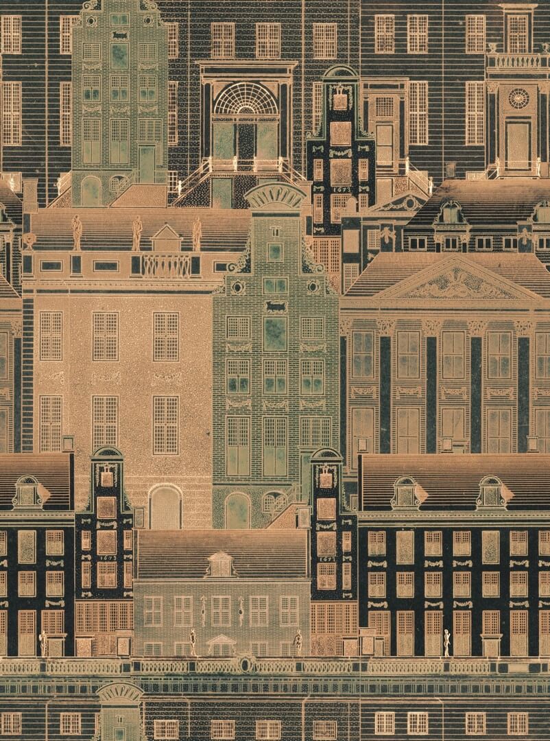 Mural miasto Mind the Gap AMSTERDAM Orange WP20210 Premium Designer Wallpaper Collection