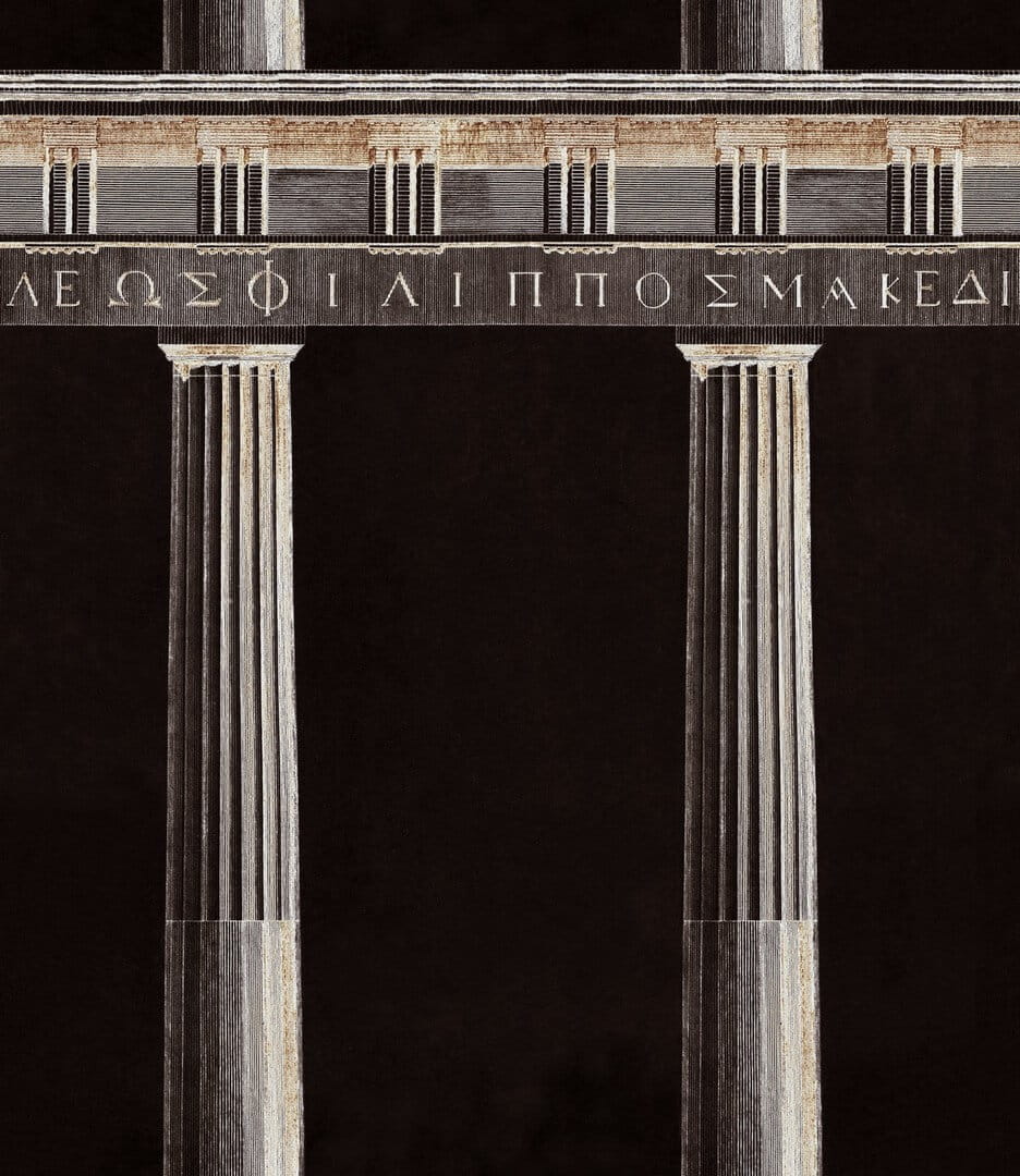 Mural architektura kolumny Mind the Gap ATHENA Anthracite WP20212 Premium Designer Wallpaper Collection