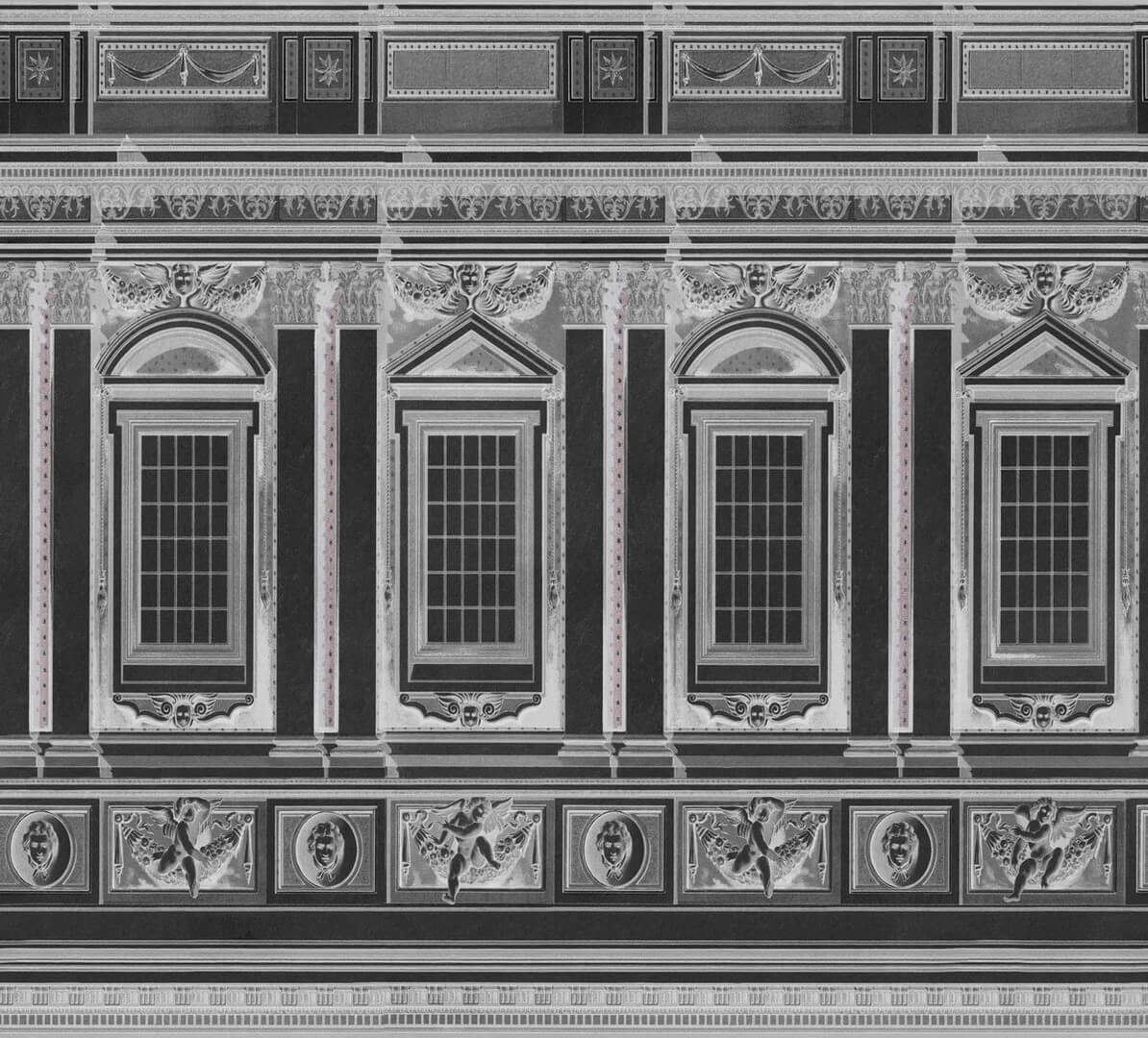 Mural elementy architektoniczne z Watykanu Mind the Gap VATICANO Anthracite WP20224 Premium Designer Wallpaper Collection