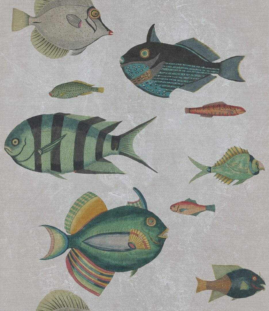 Mural ryby Mind the Gap POISSONS Grey WP20182 Premium Designer Wallpaper Collection