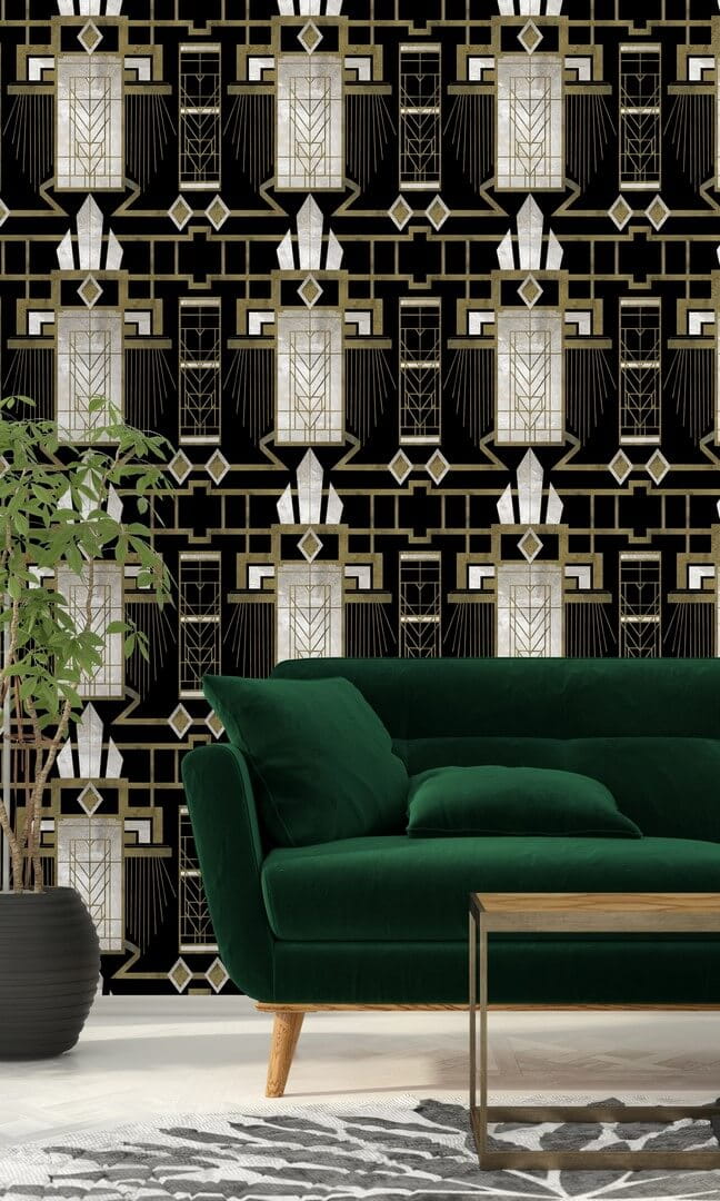 Mural art-deco Mind the Gap GLAMOUR Dark WP20226 Premium Designer Wallpaper Collection
