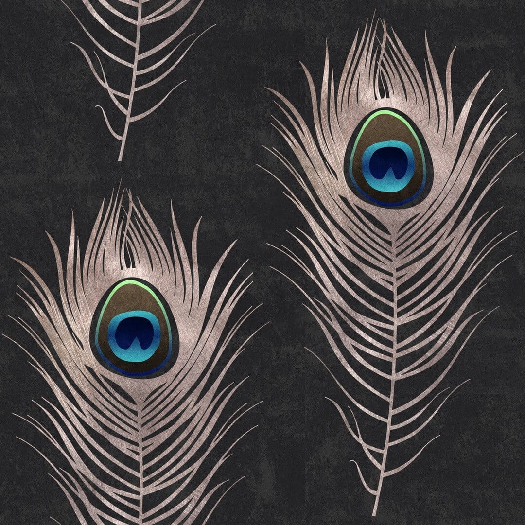 Mural pawie pióra Mind the Gap PEACOCK WP20230 Premium Designer Wallpaper Collection