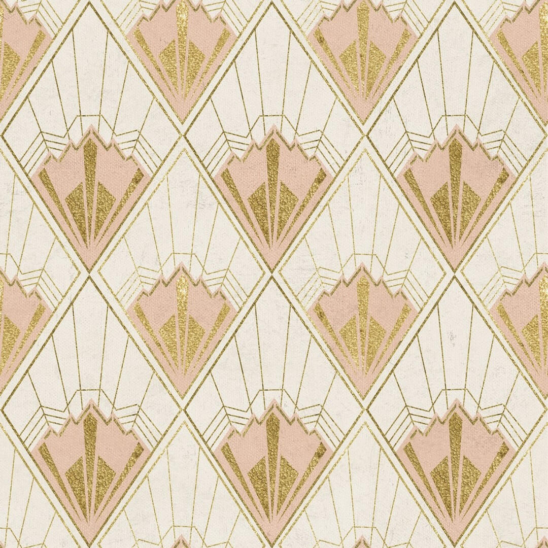 Mural wachlarze w stylu art-deco Mind the Gap REVIVAL Taupe WP20232 Premium Designer Wallpaper Collection