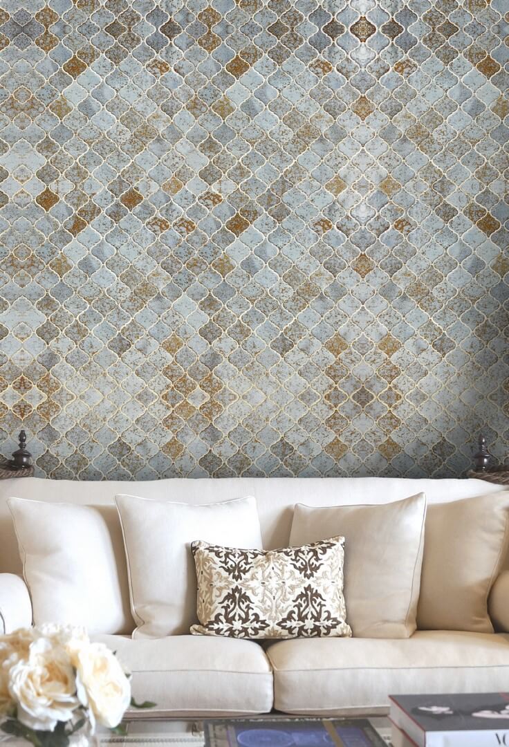 Mural koniczyna marokańska Mind the Gap MOROCCO TILES WP20262 Premium Designer Wallpaper Collection