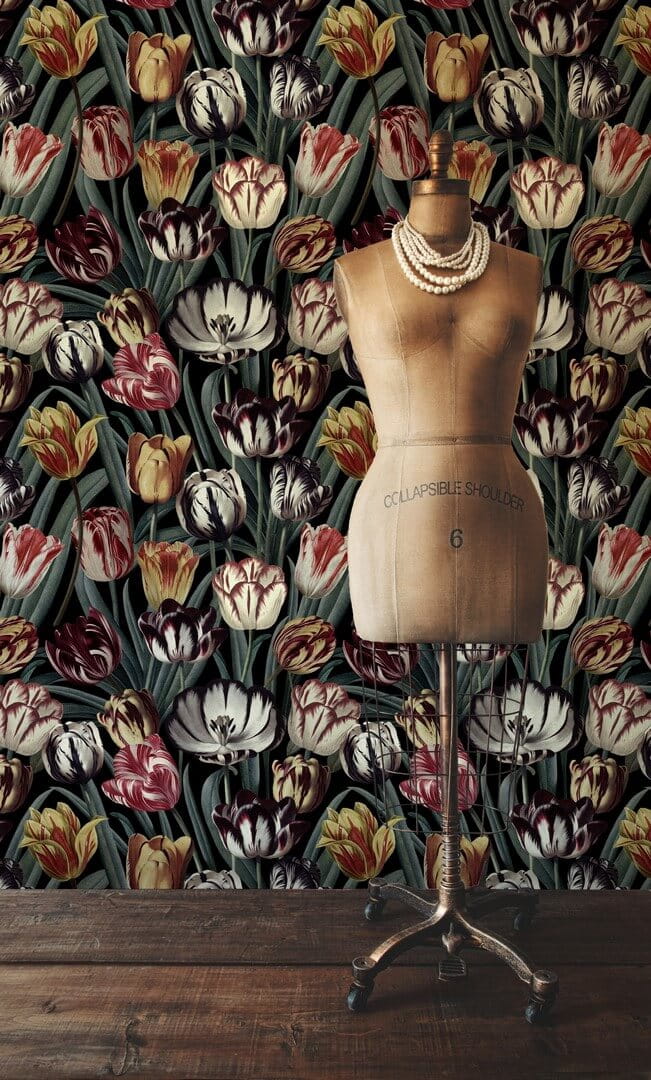 Mural tulipany Mind the Gap TULIPA Dark WP20177 Premium Designer Wallpaper Collection