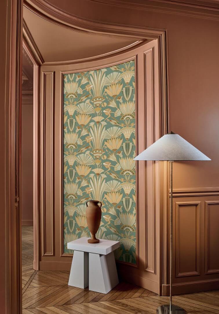 Tapeta roślinna w starożytnym stylu Casamance 76130304 Denderah Bord Du Nil