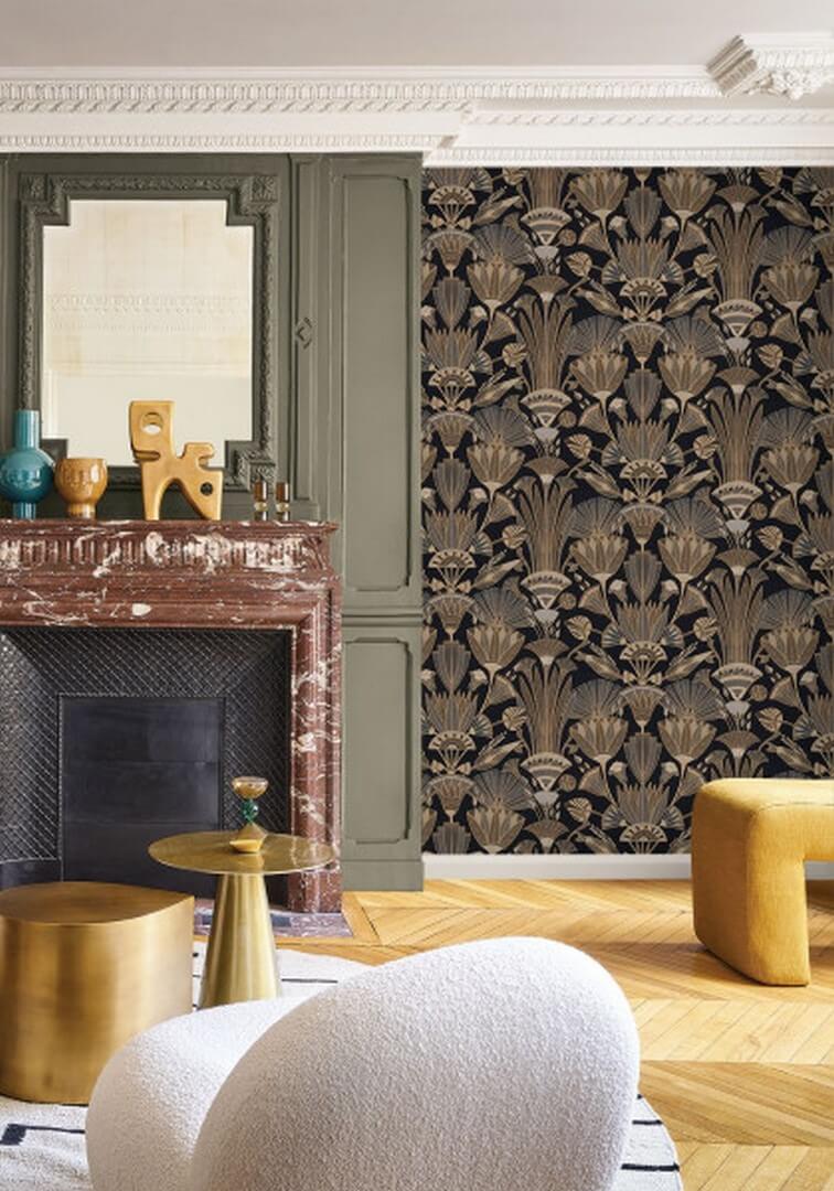 Tapeta roślinna w starożytnym stylu Casamance 76130610 Denderah Bord Du Nil