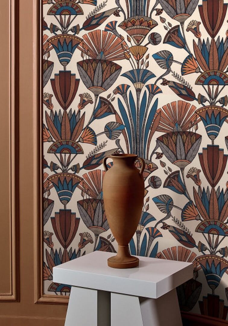 Tapeta roślinna w starożytnym stylu Casamance 76130712 Denderah Bord Du Nil